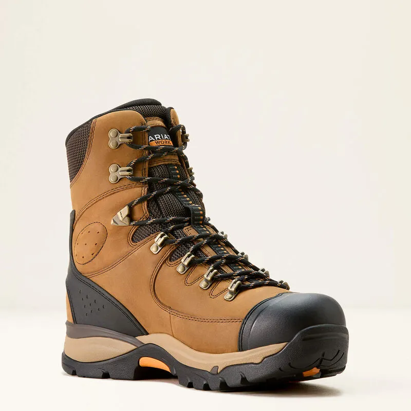 Ariat Men's Endeavor 8" WP Slip Resist Insulated Work Boot -Brown- 10053775