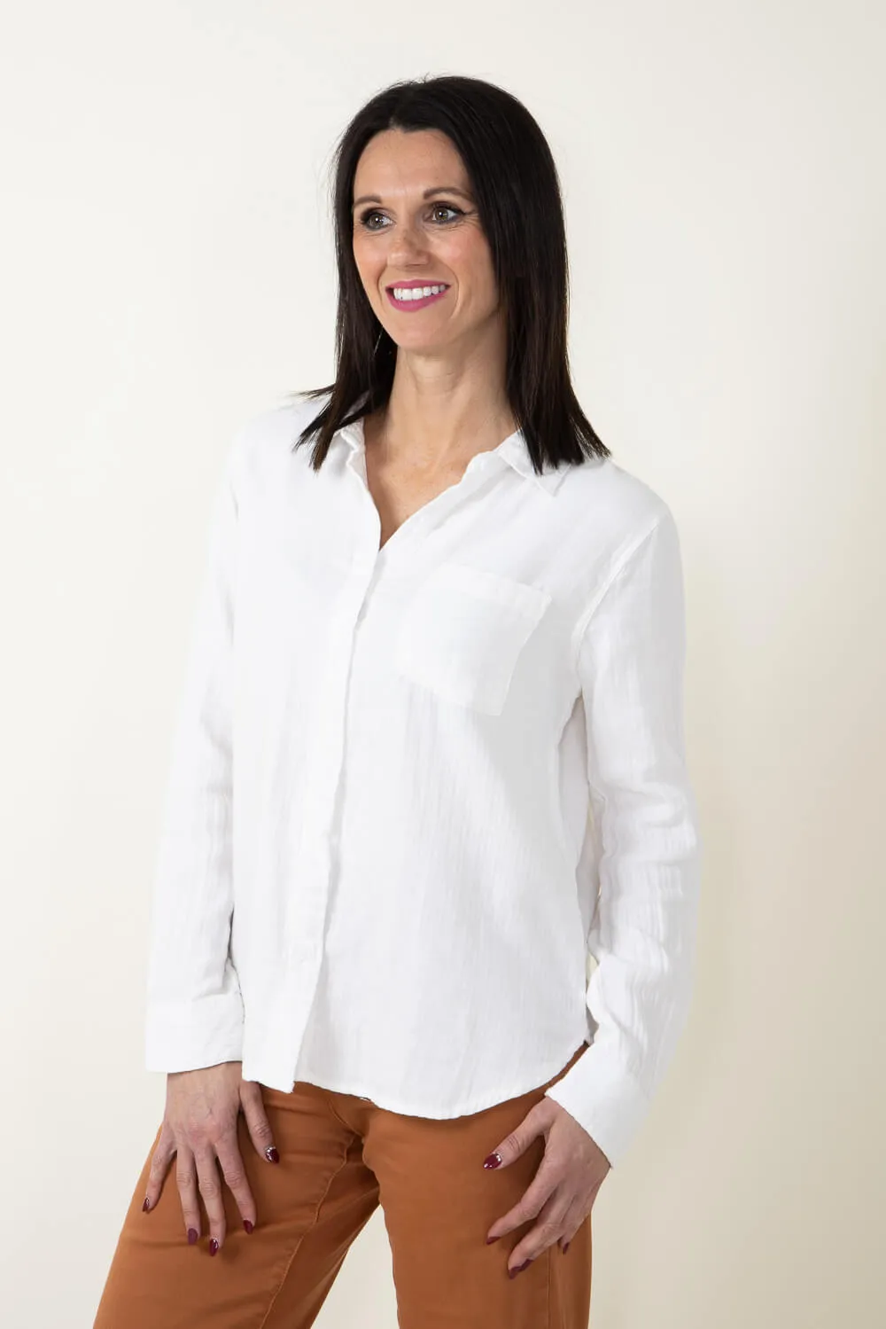 Thread & Supply Riley Button Up Shirt for Women in White | T1933DWCTS-WHITE