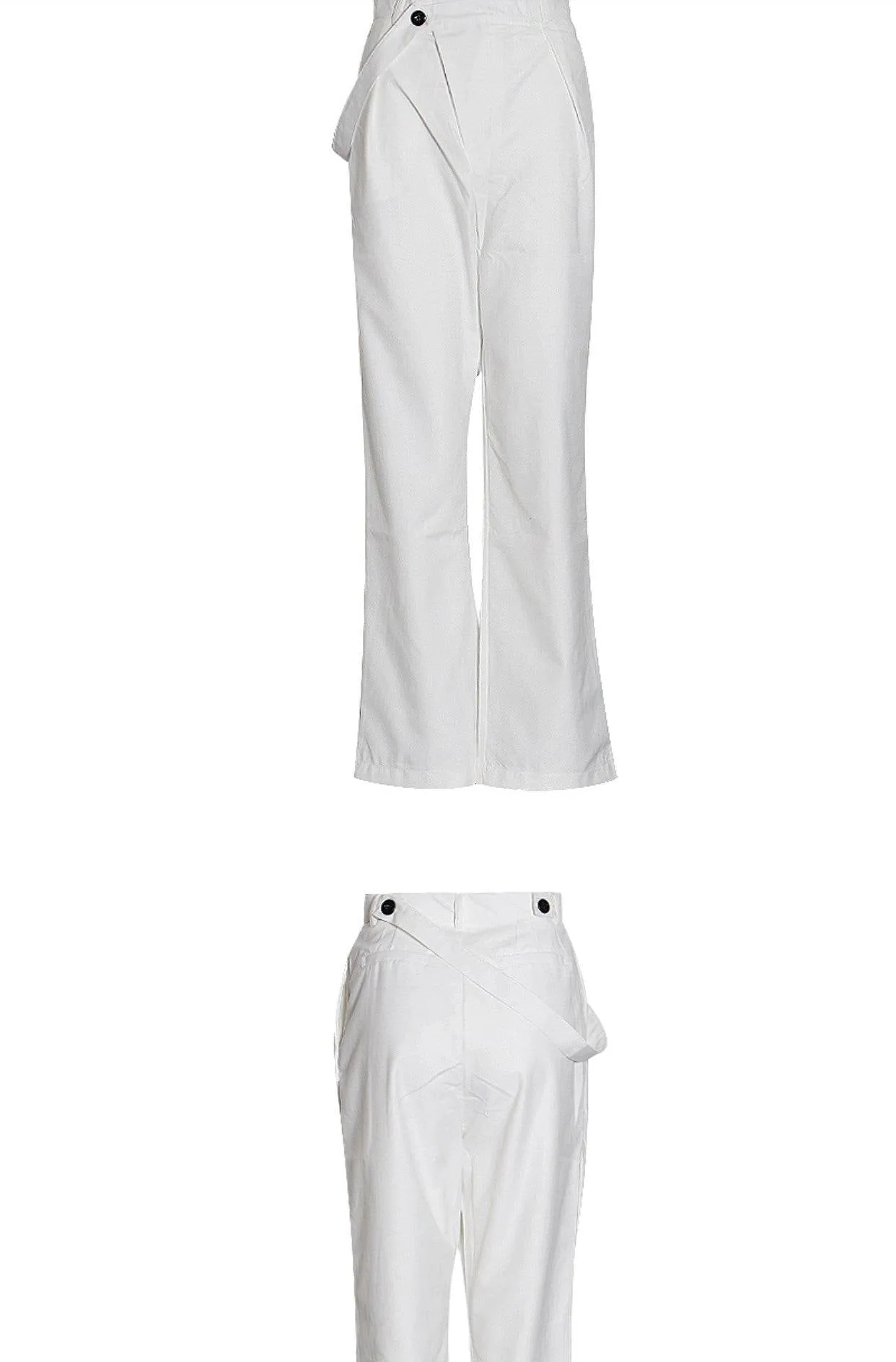 White Bonded Pleated Wide Leg Pants